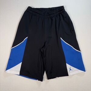 Jordan 11" Basketball Shorts Men S Black Blue Drawstring Embroidered Jumpman Y2K